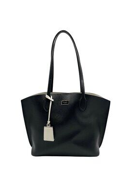 Kate Spade Black Crossgrain Leather Suite Work Tote Bag